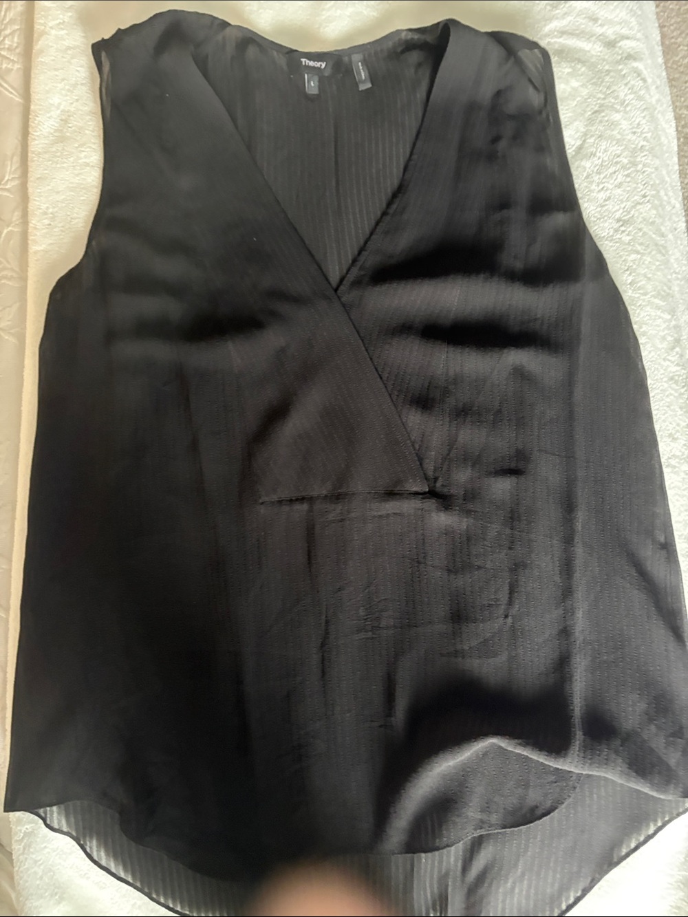 Theory Black Sleeveless V-Neck Vest Top